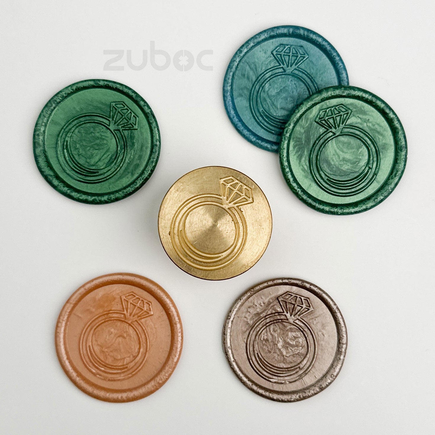 Brown ring wax stamp for handmade cards