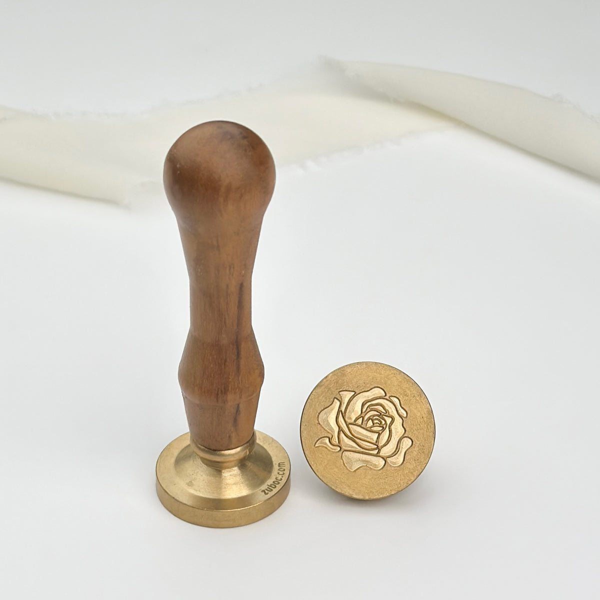 Rose-1 Wax Stamp with Wooden Handle