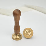 Rose-1 Wax Stamp with Wooden Handle