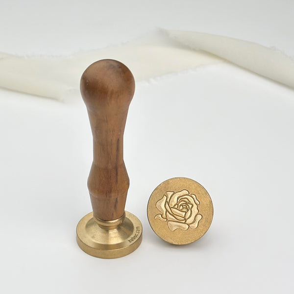 Rose-1 Wax Stamp with Wooden Handle