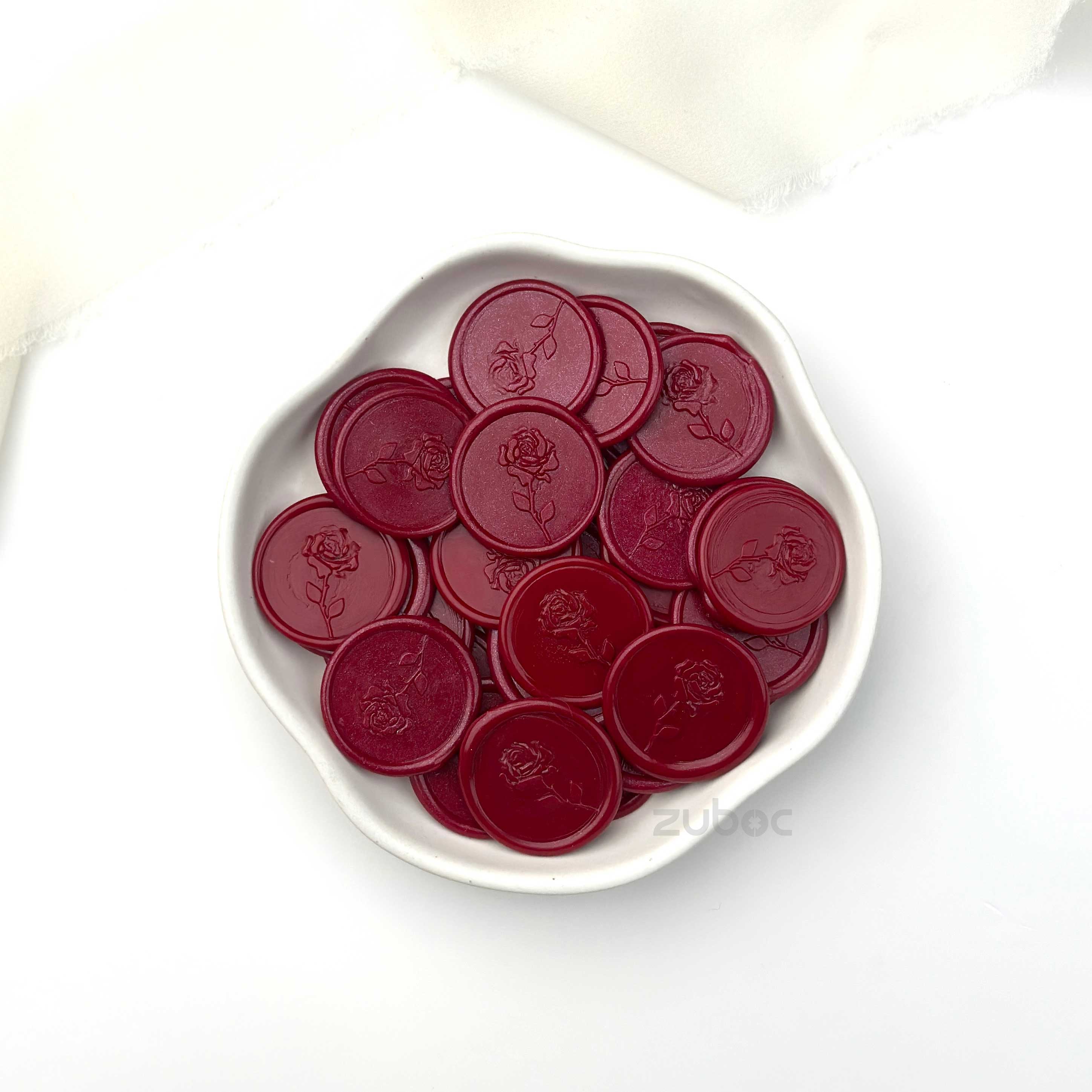 Rose Stem Wax Seal - Wine Red(set of 5)
