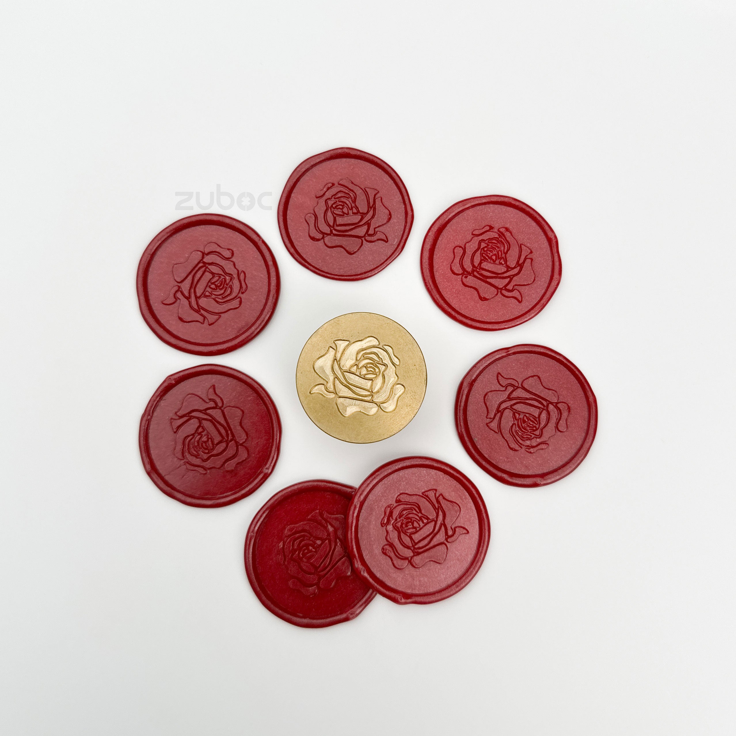 Rose Wax Stamp with Wooden Handle