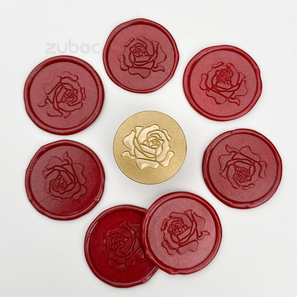 Rose-1 Wax Stamp with Wooden Handle