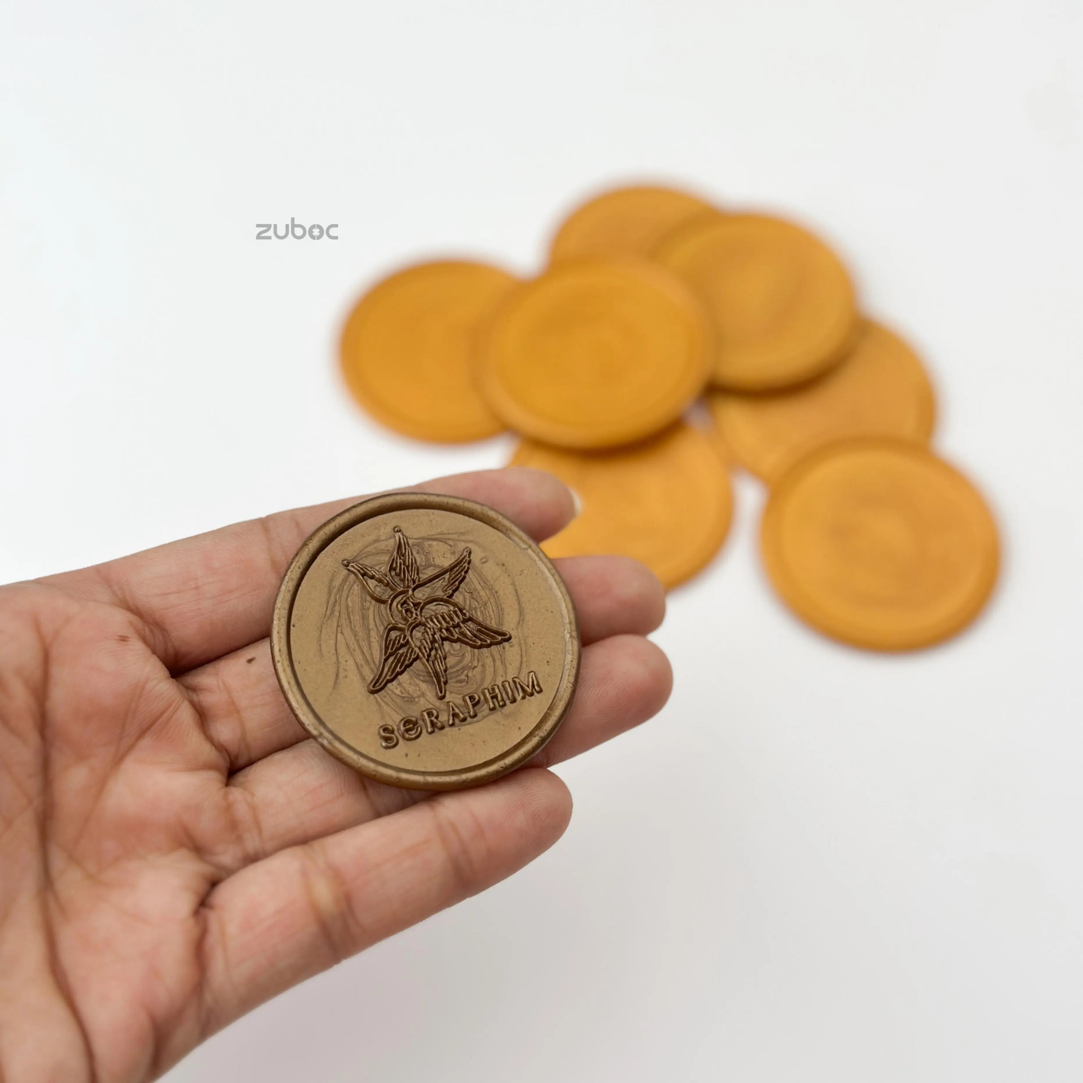 Custom Round Wax Stamp with Wooden Handle