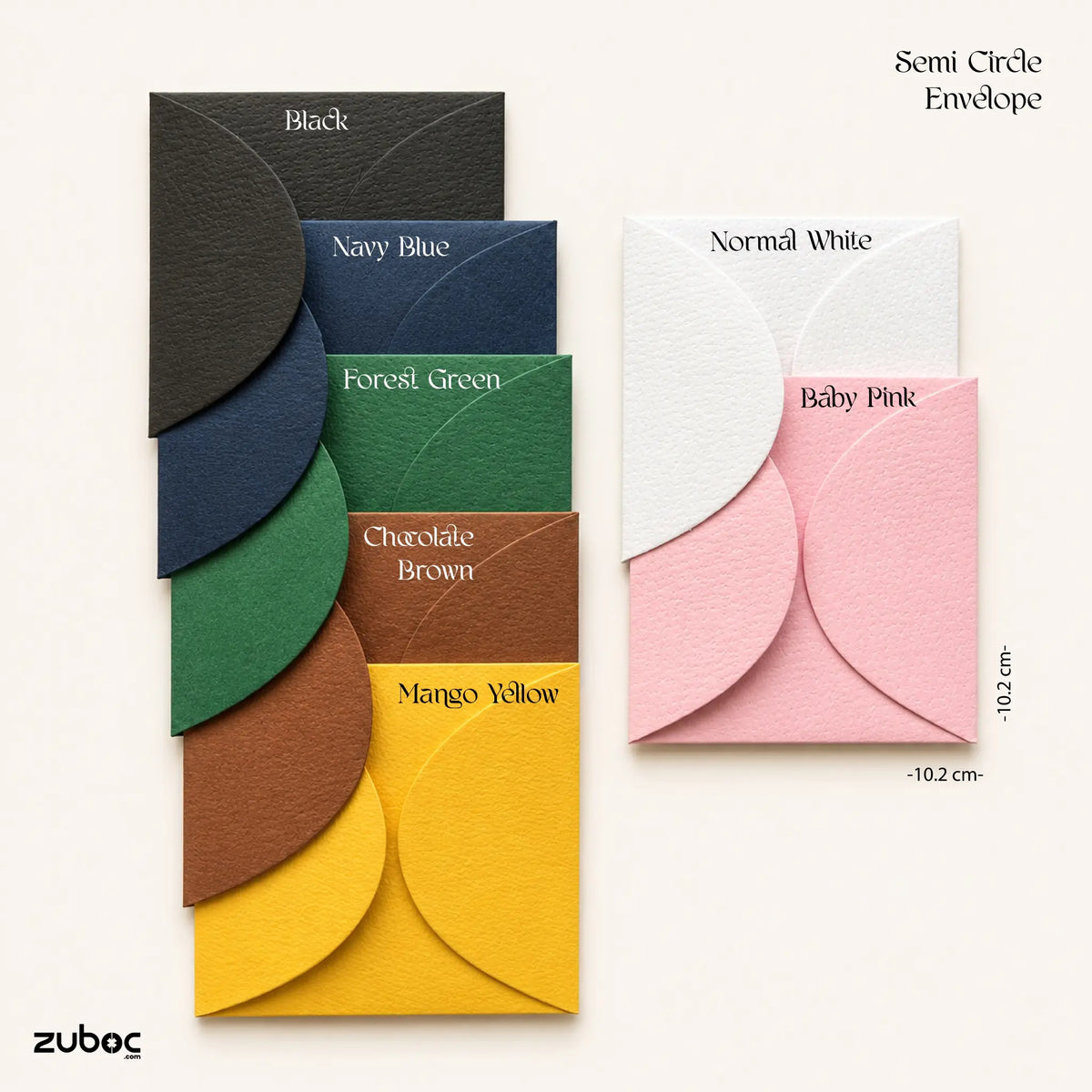 Semi circle envelope (Set of 5) 10.2*10.2 cm