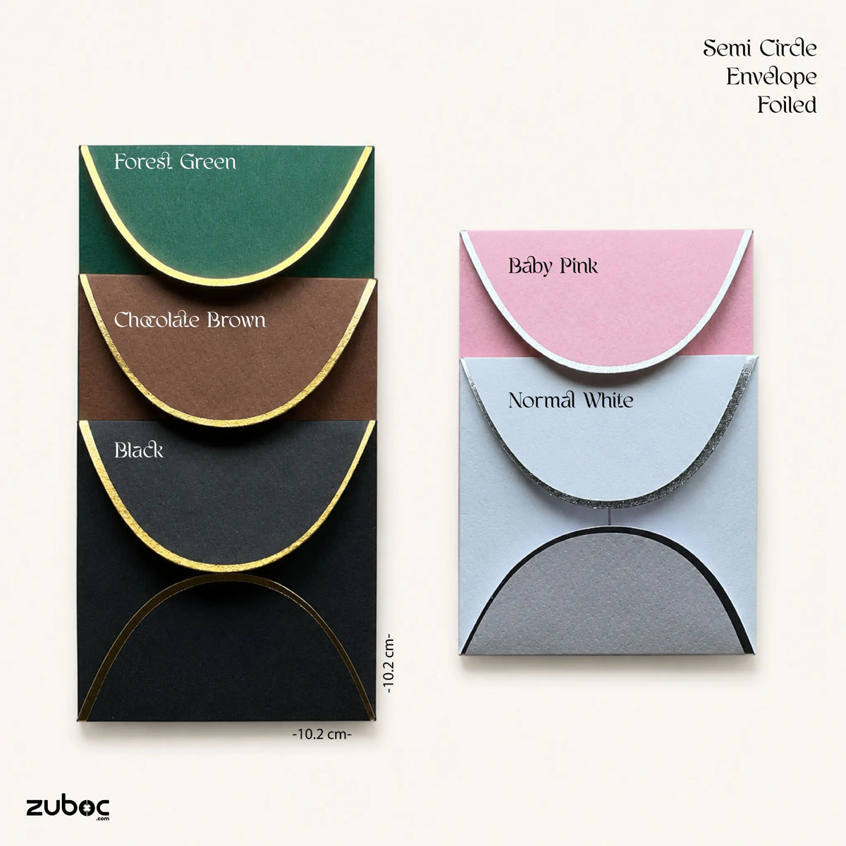 Semi Circle Envelope With Foil (line) ( Set of 5) - 10.2*10.2 CM