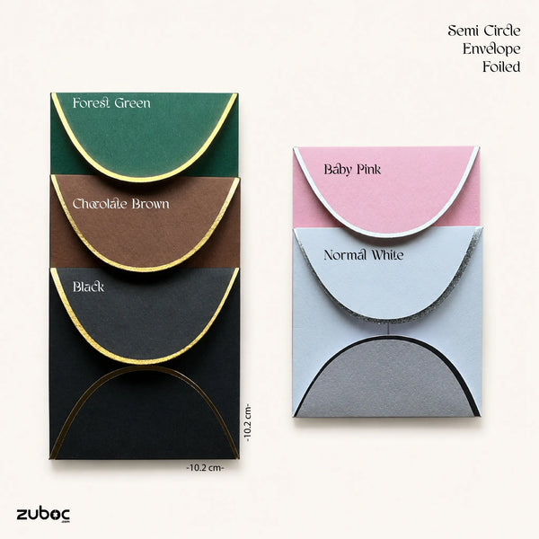 Semi Circle Envelope With Foil (line) ( Set of 5) - 10.2*10.2 CM