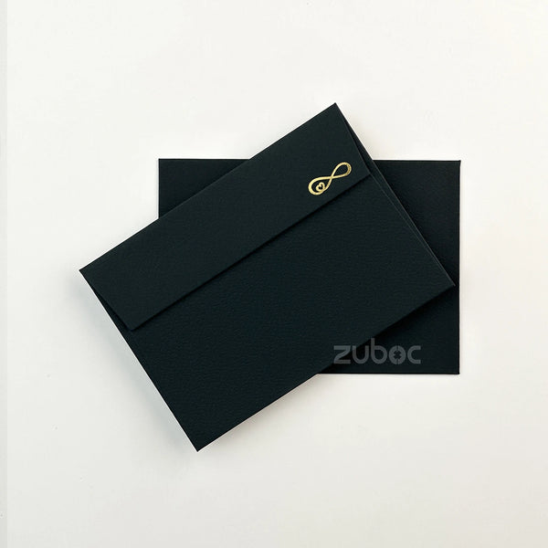 Black short flap envelope C6 for DIY projects
