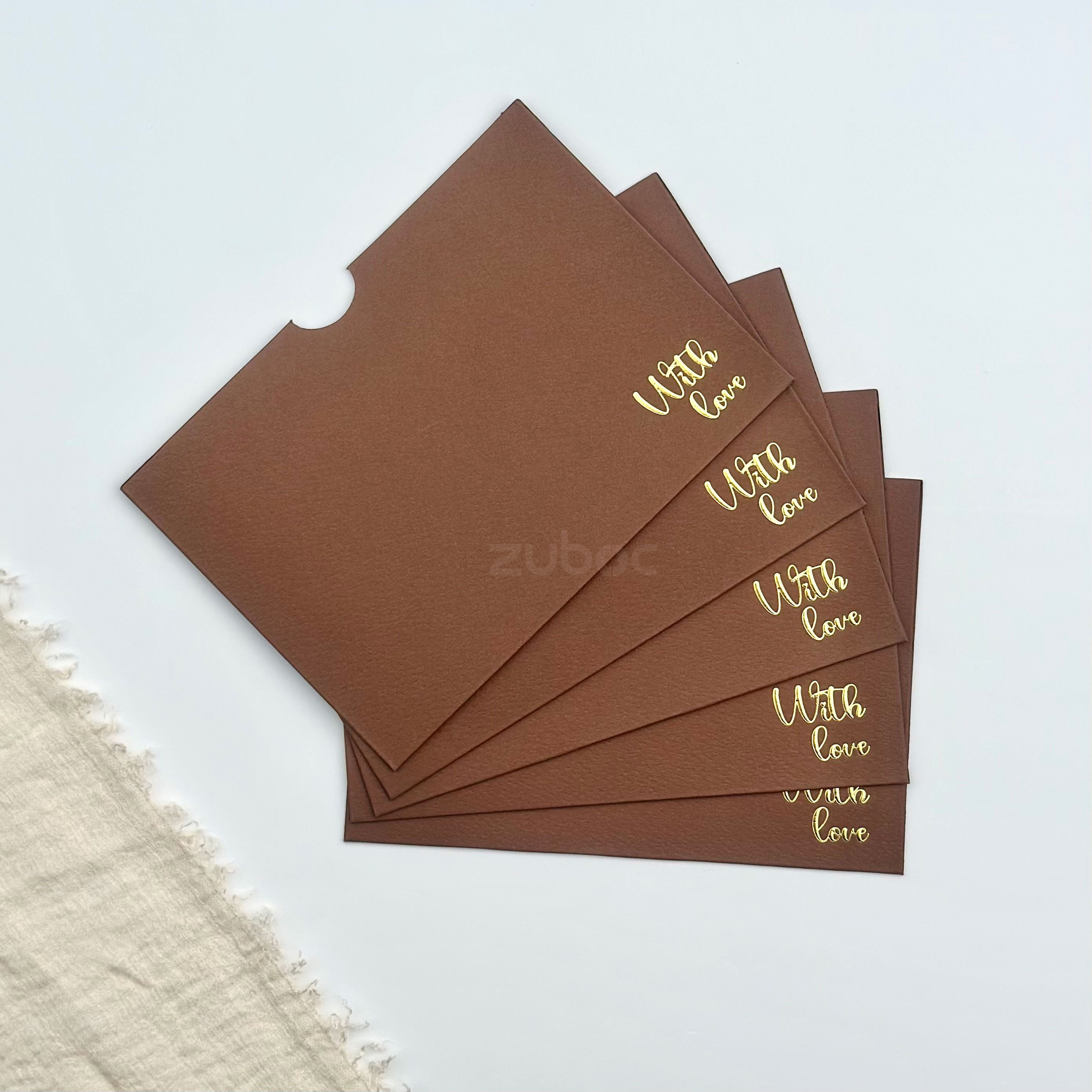 Side Tag Envelope with Foil C6 (With Love) ( Set of 5)