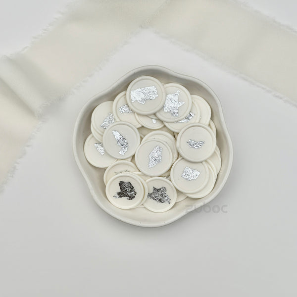 Silver Foil Wax Seal for Invitations (Set of 5)