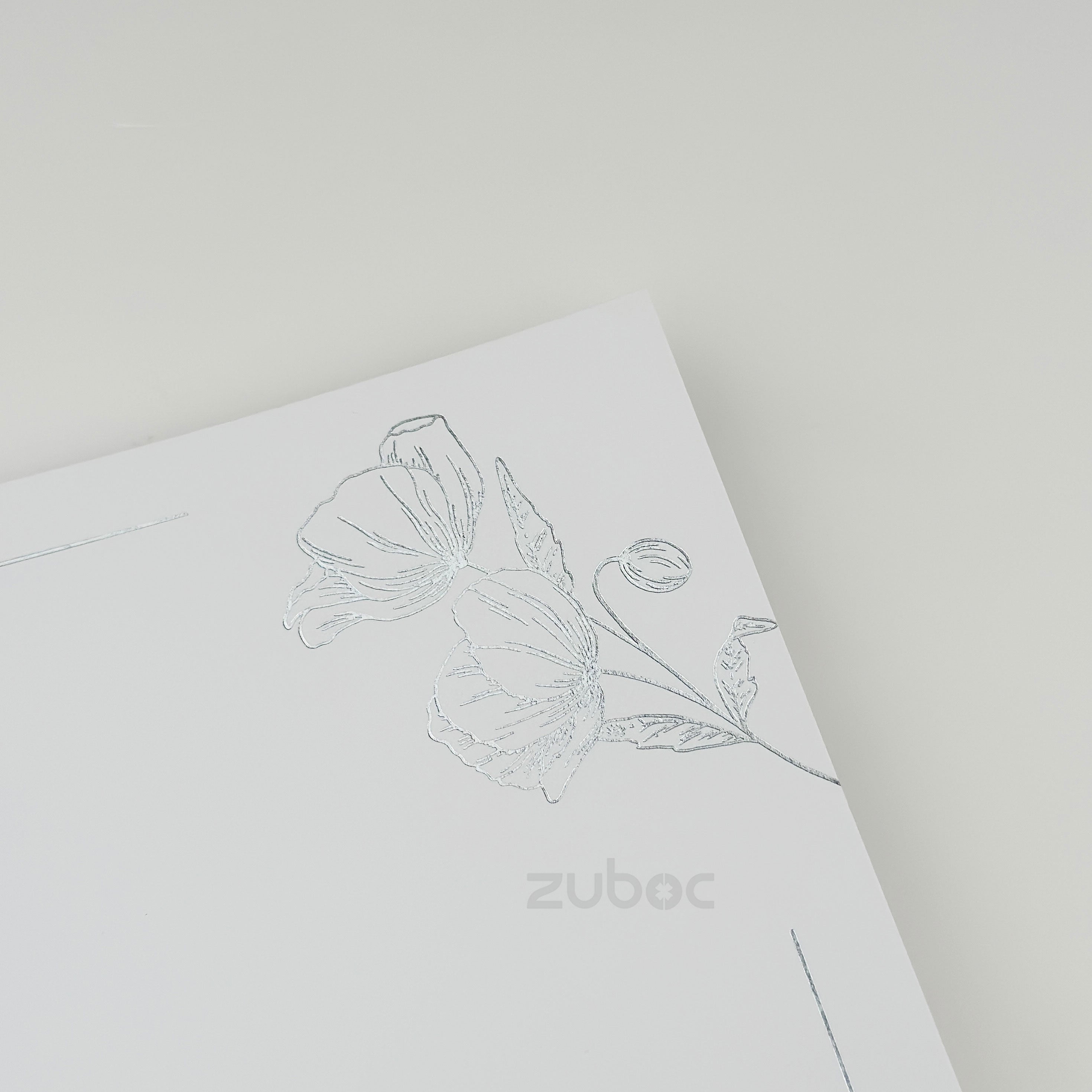 Silver Foiled Floral Insert ( set of 5)