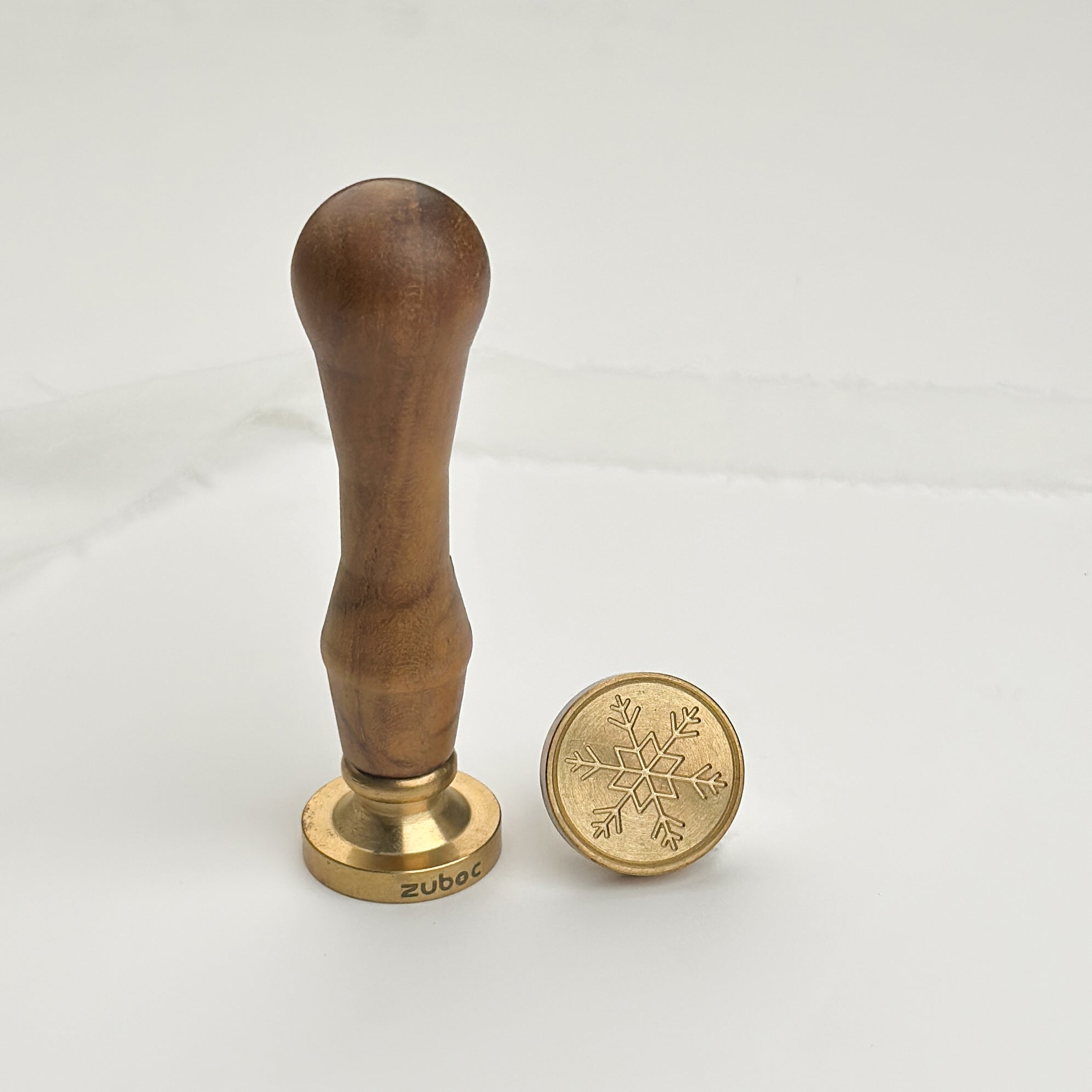 Snowflake Wax Stamp with Wooden Handle