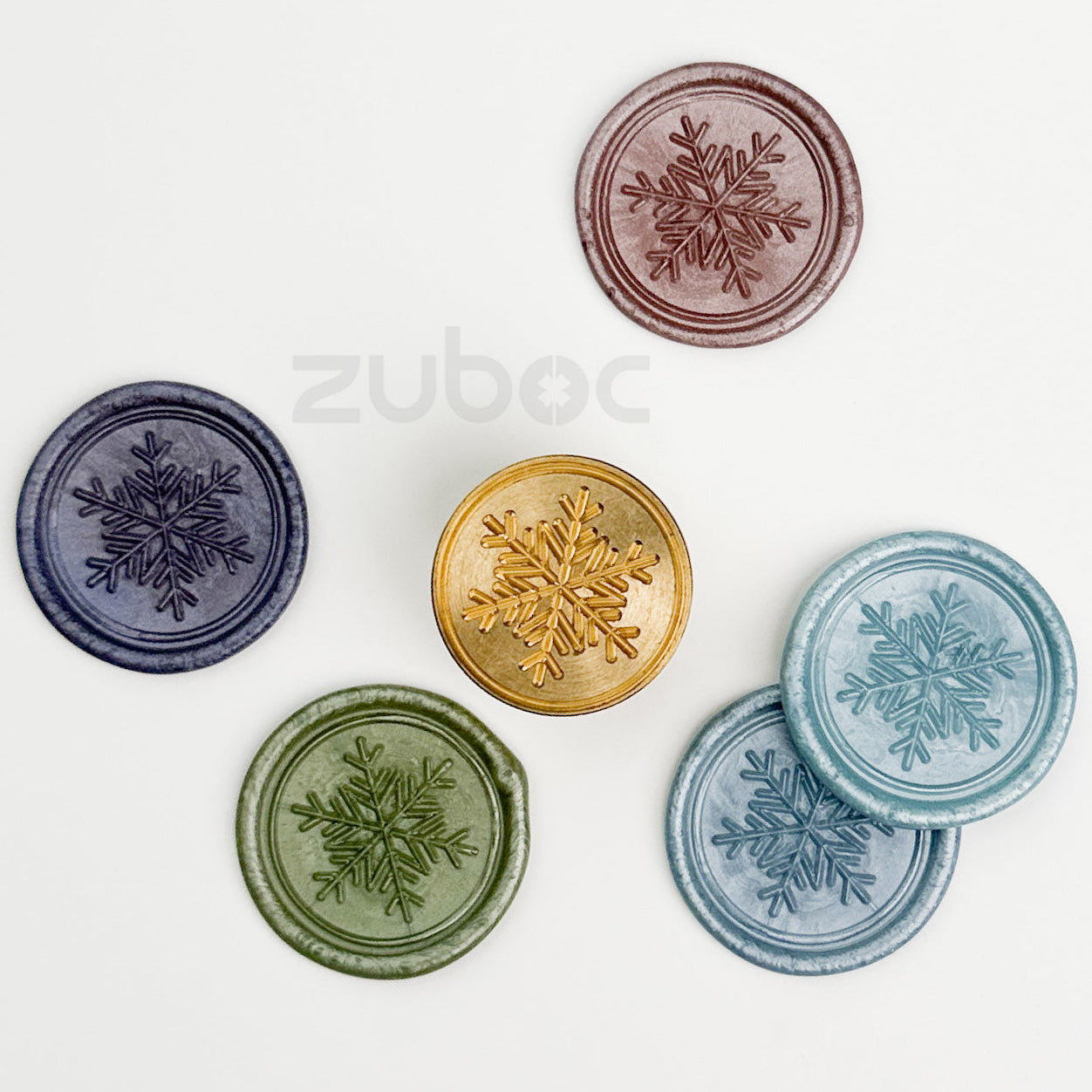 Silver wax stamp with wooden handle for handmade cards