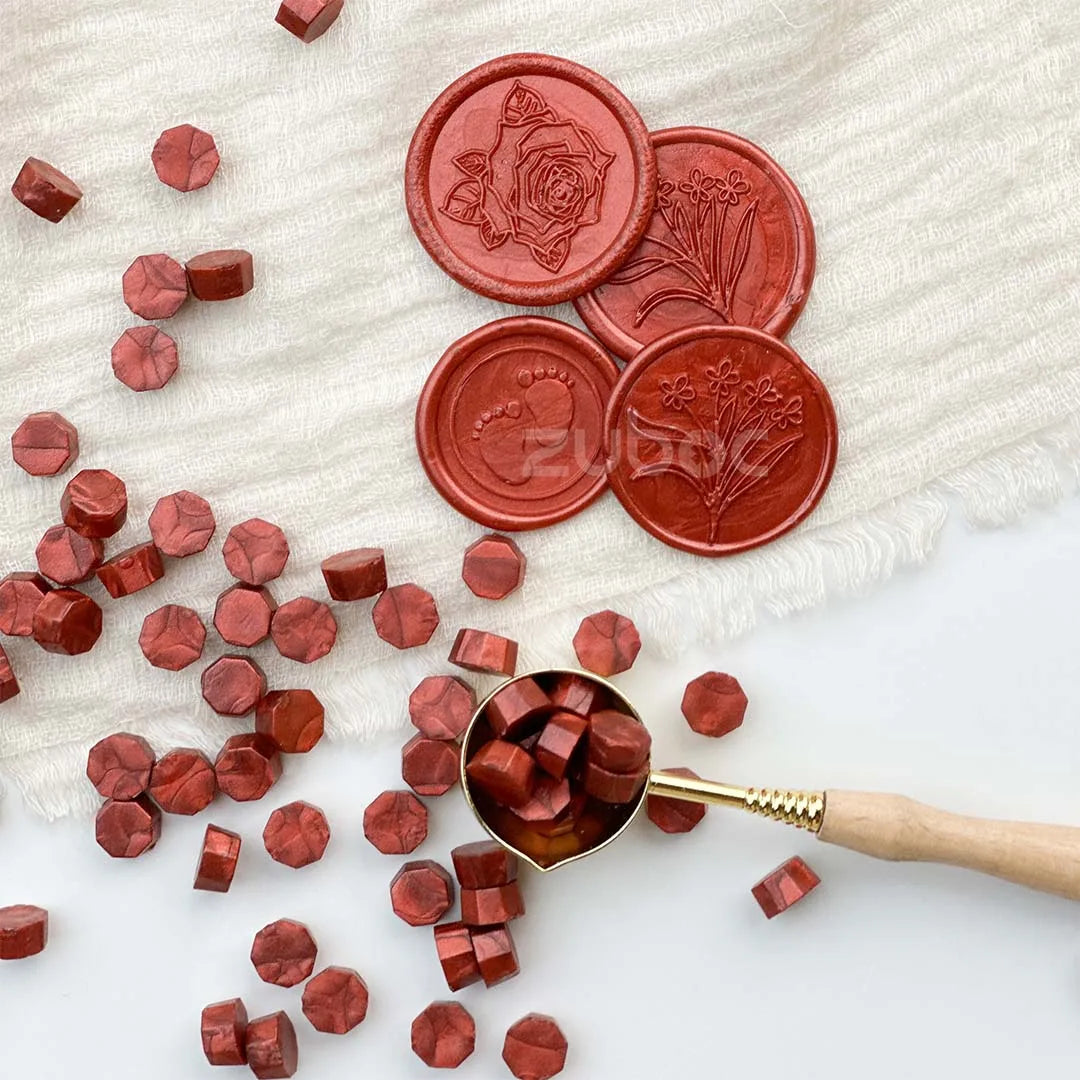 Sparking Wine Red Wax Beads - 30 Grams