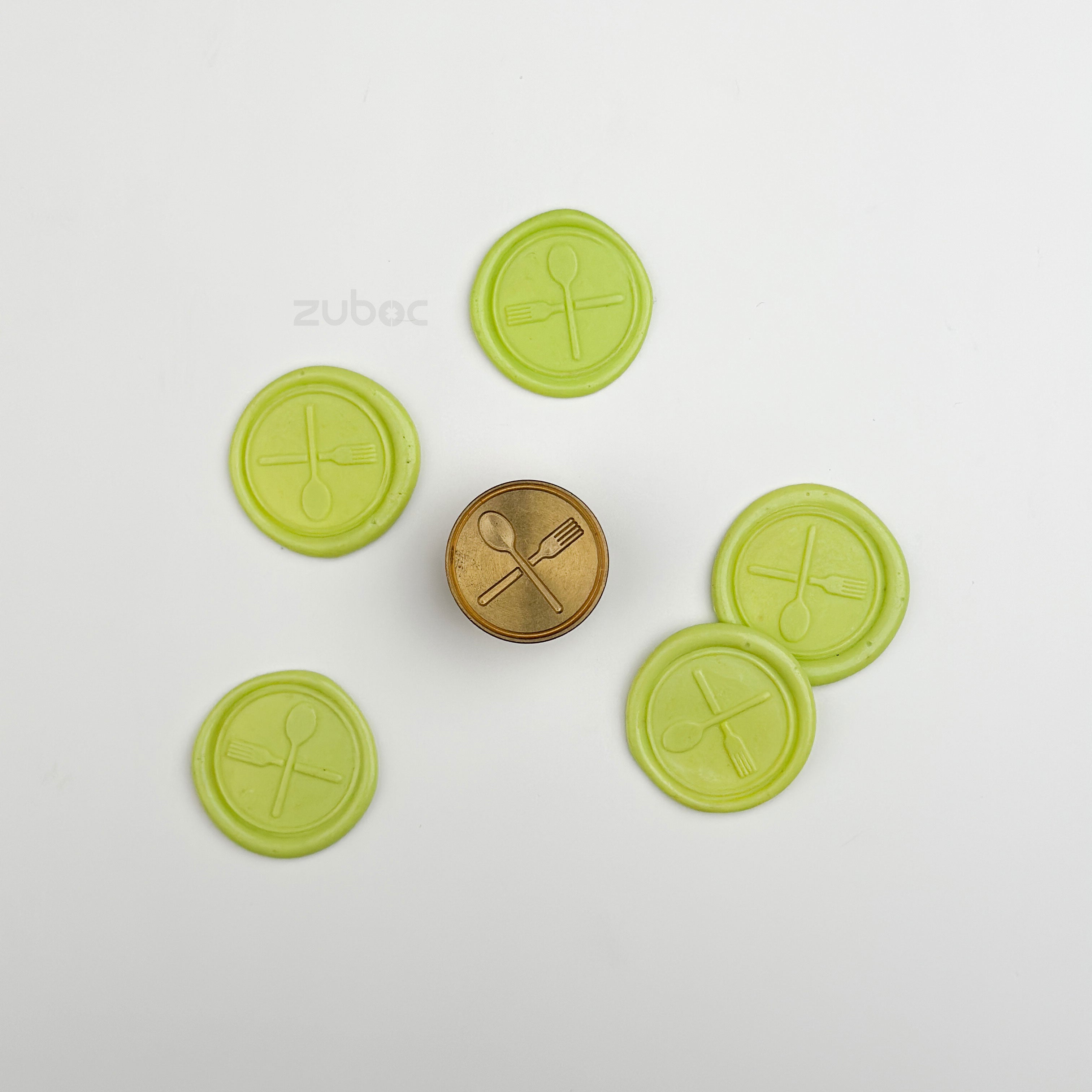 Spoon and Fork Wax Stamp with Wooden Handle