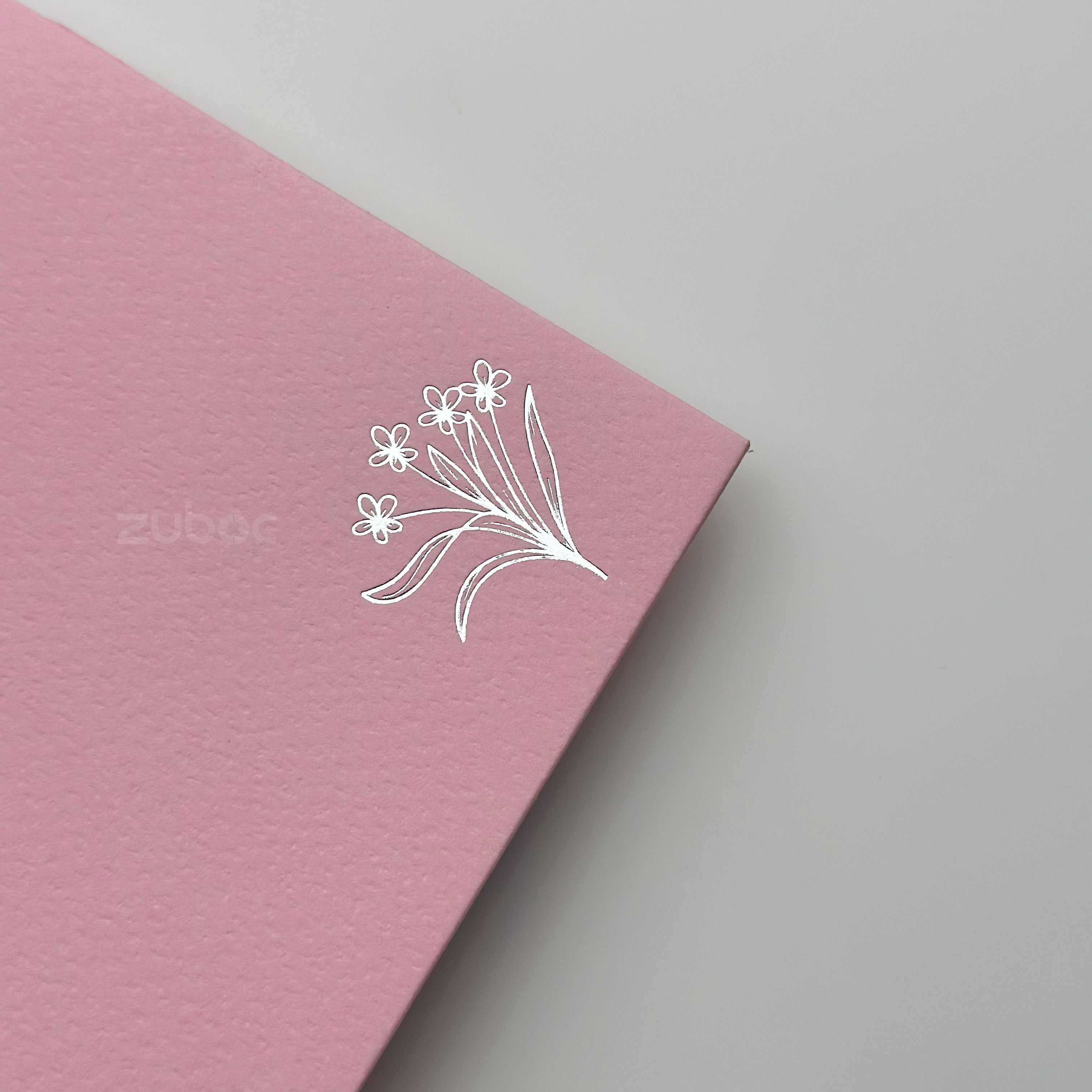 Square Envelope With Foil(Mini Flower) (Set of 5)