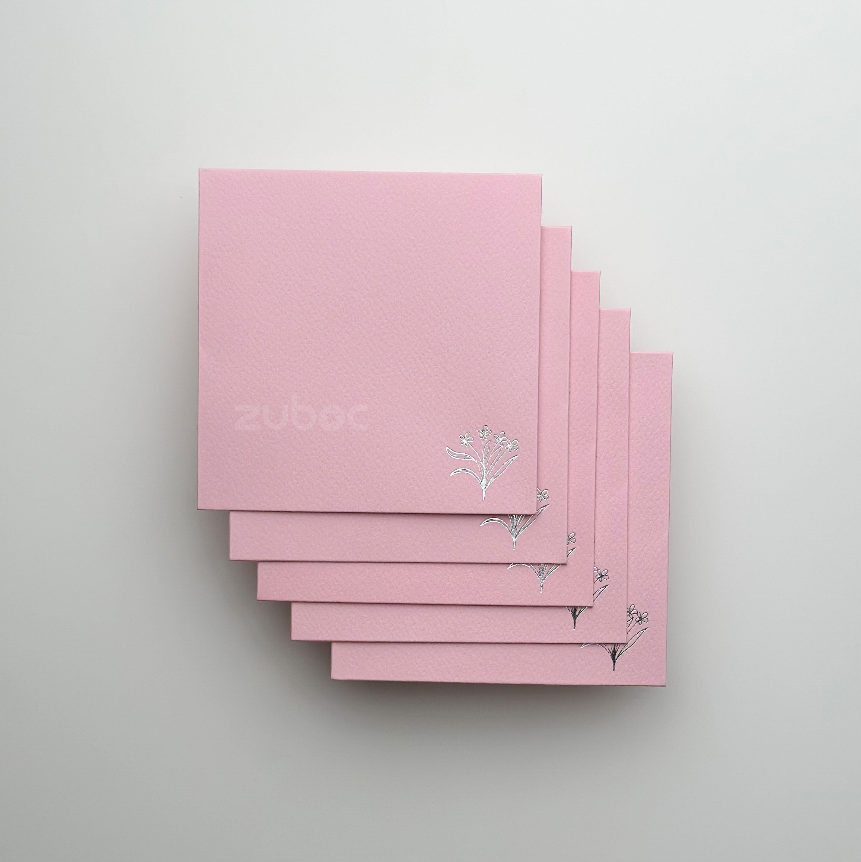 Square Envelope With Foil(Mini Flower) (Set of 5)