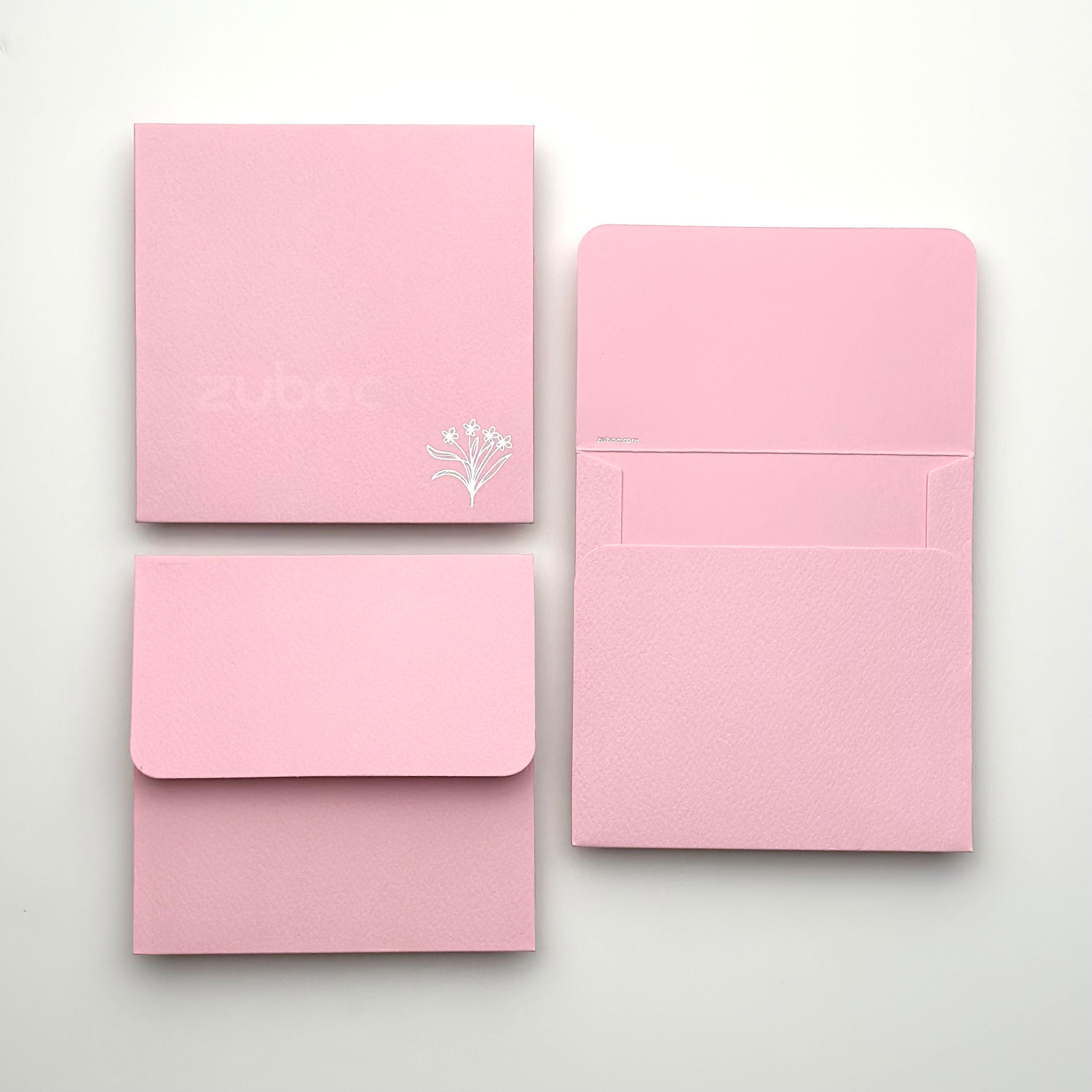Square Envelope With Foil(Mini Flower) (Set of 5)