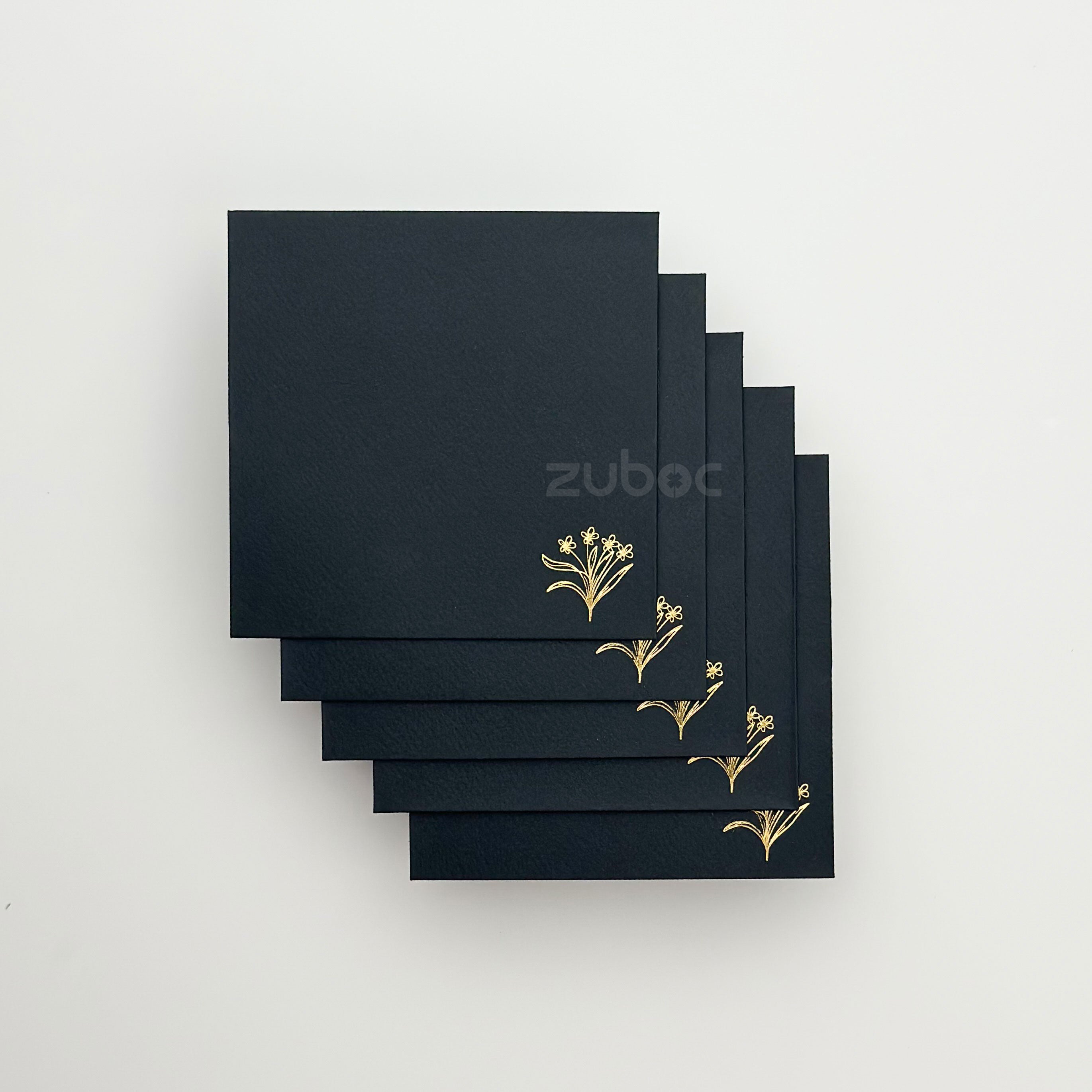 Square Envelope With Foil(Mini Flower) (Set of 5)