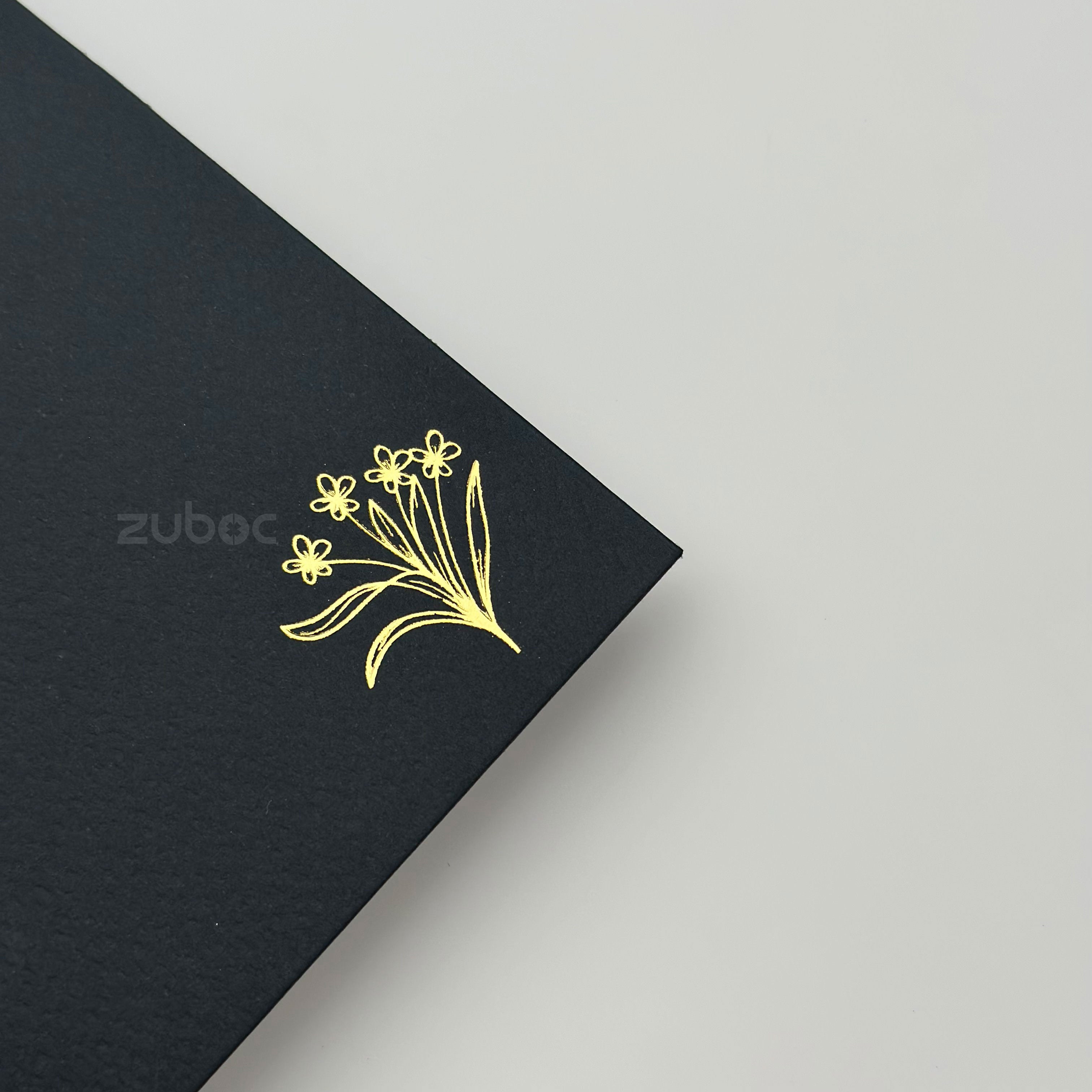 Square Envelope With Foil(Mini Flower) (Set of 5)