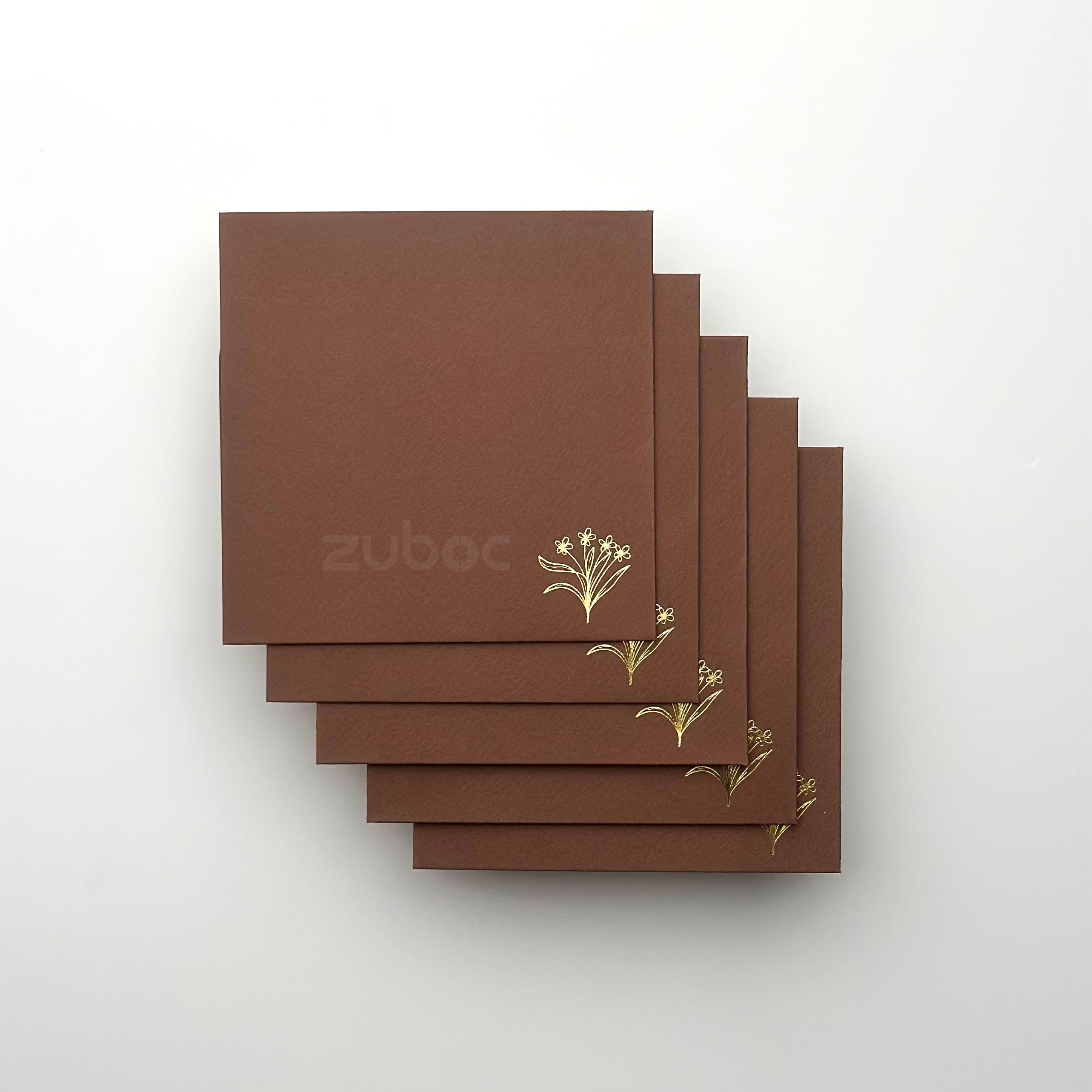 Square Envelope With Foil(Mini Flower) (Set of 5)