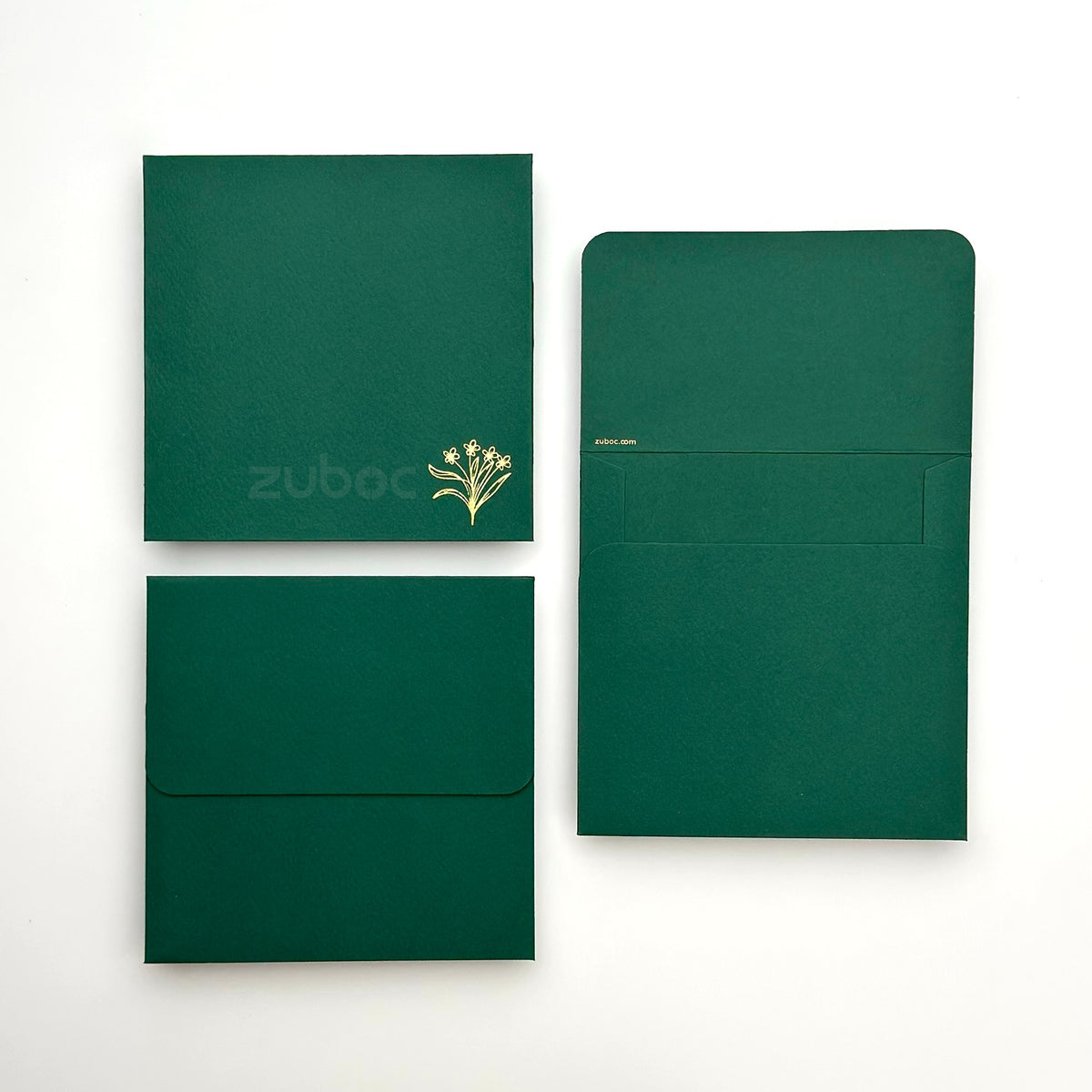 Square Envelope With Foil(Mini Flower) (Set of 5)