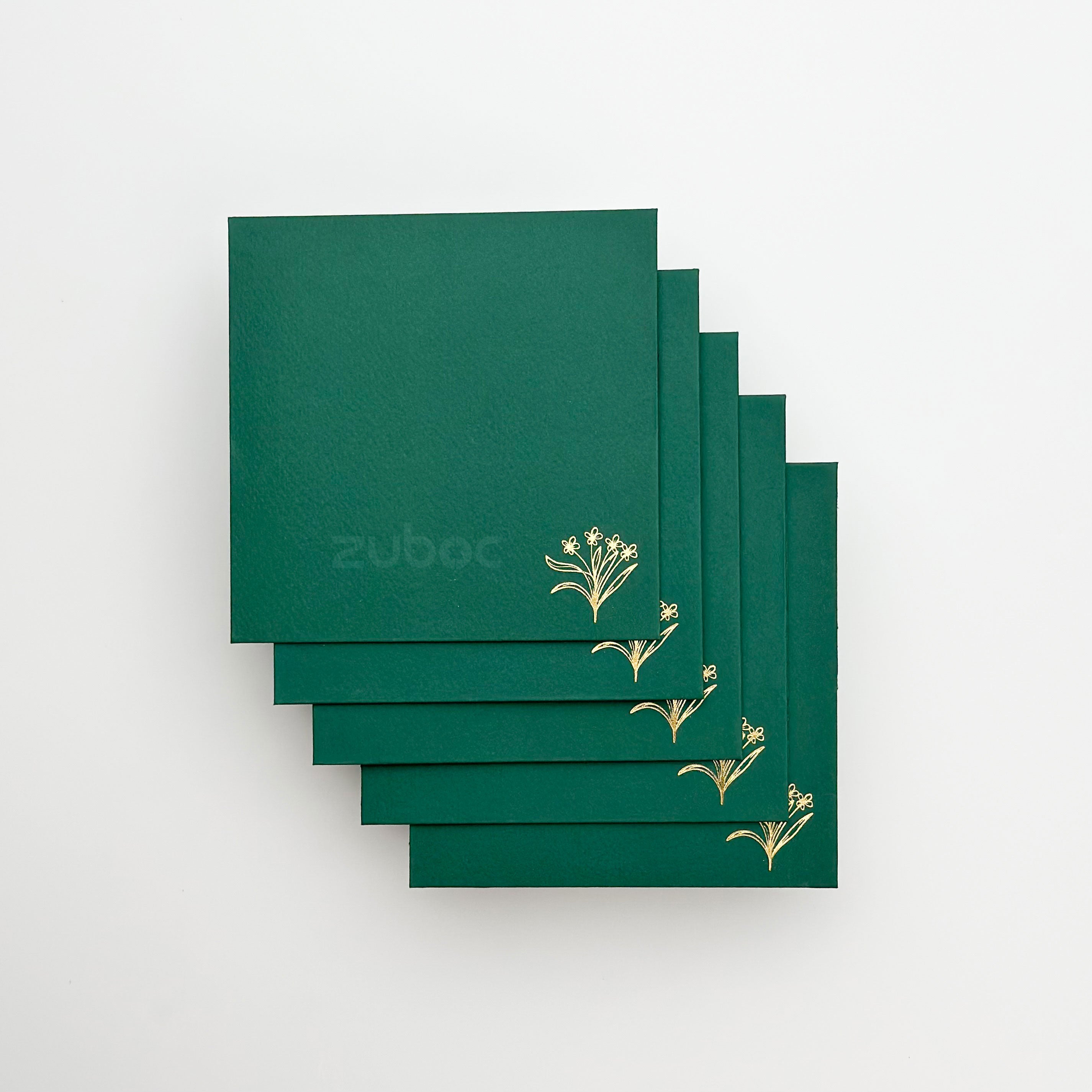 Square Envelope With Foil(Mini Flower) (Set of 5)
