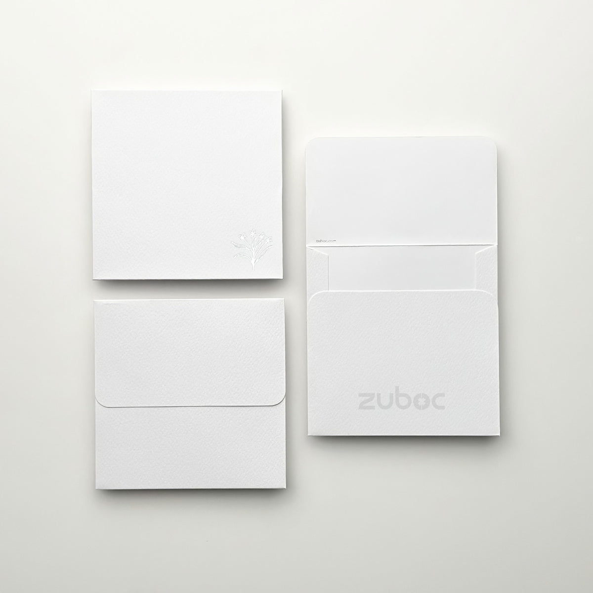 Square Envelope With Foil(Mini Flower) (Set of 5)