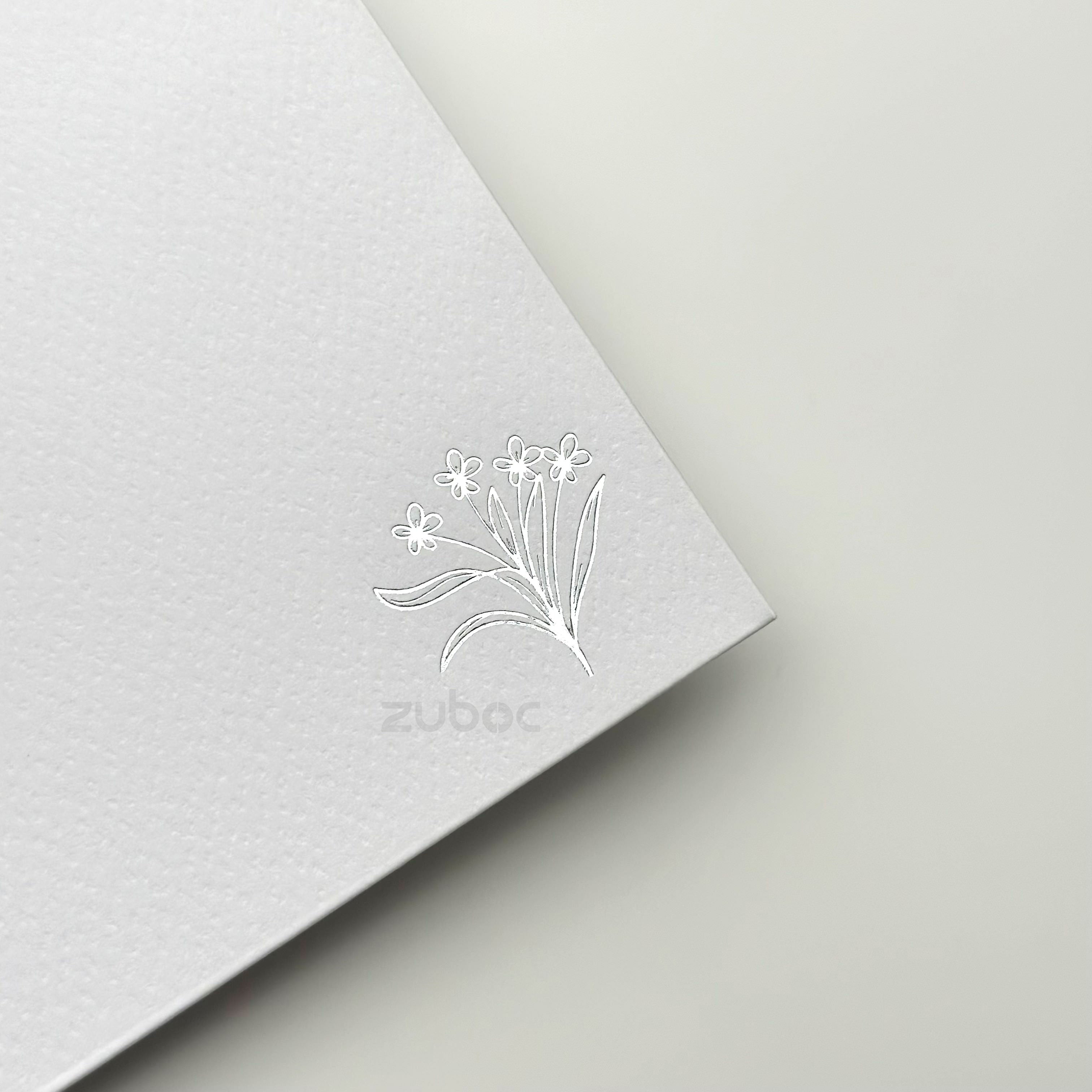 Square Envelope With Foil(Mini Flower) (Set of 5)