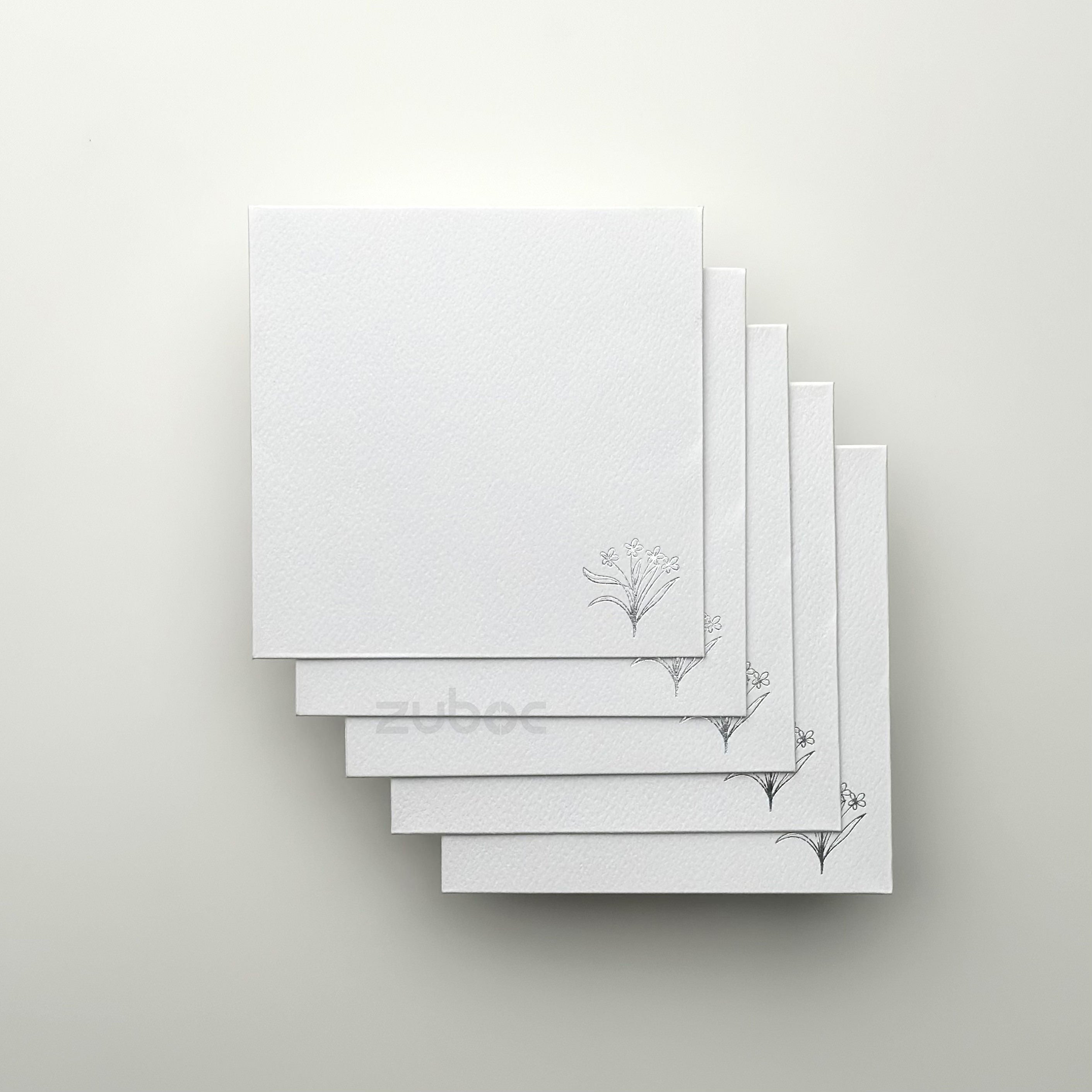 Square Envelope With Foil(Mini Flower) (Set of 5)