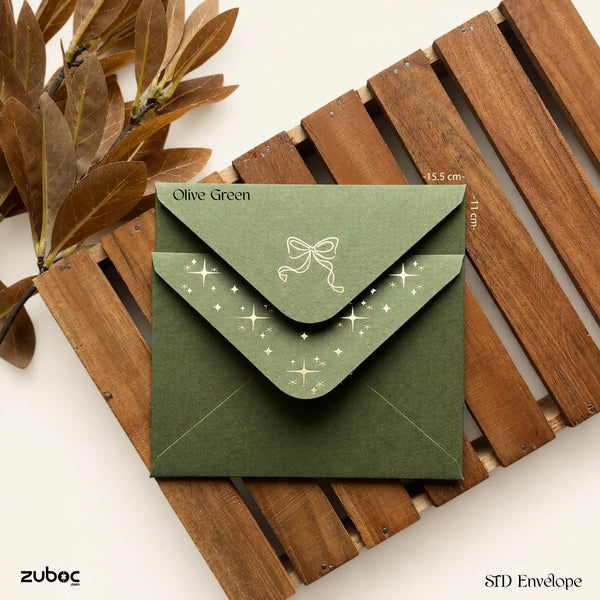 Gold Foil Invitation Envelope with Design (Set of 5)