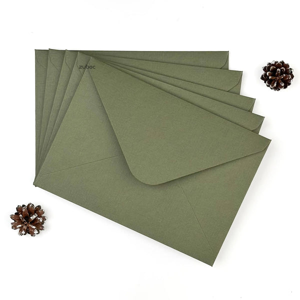 Olive Green Invitation Envelope 320gsm (Set of 5)