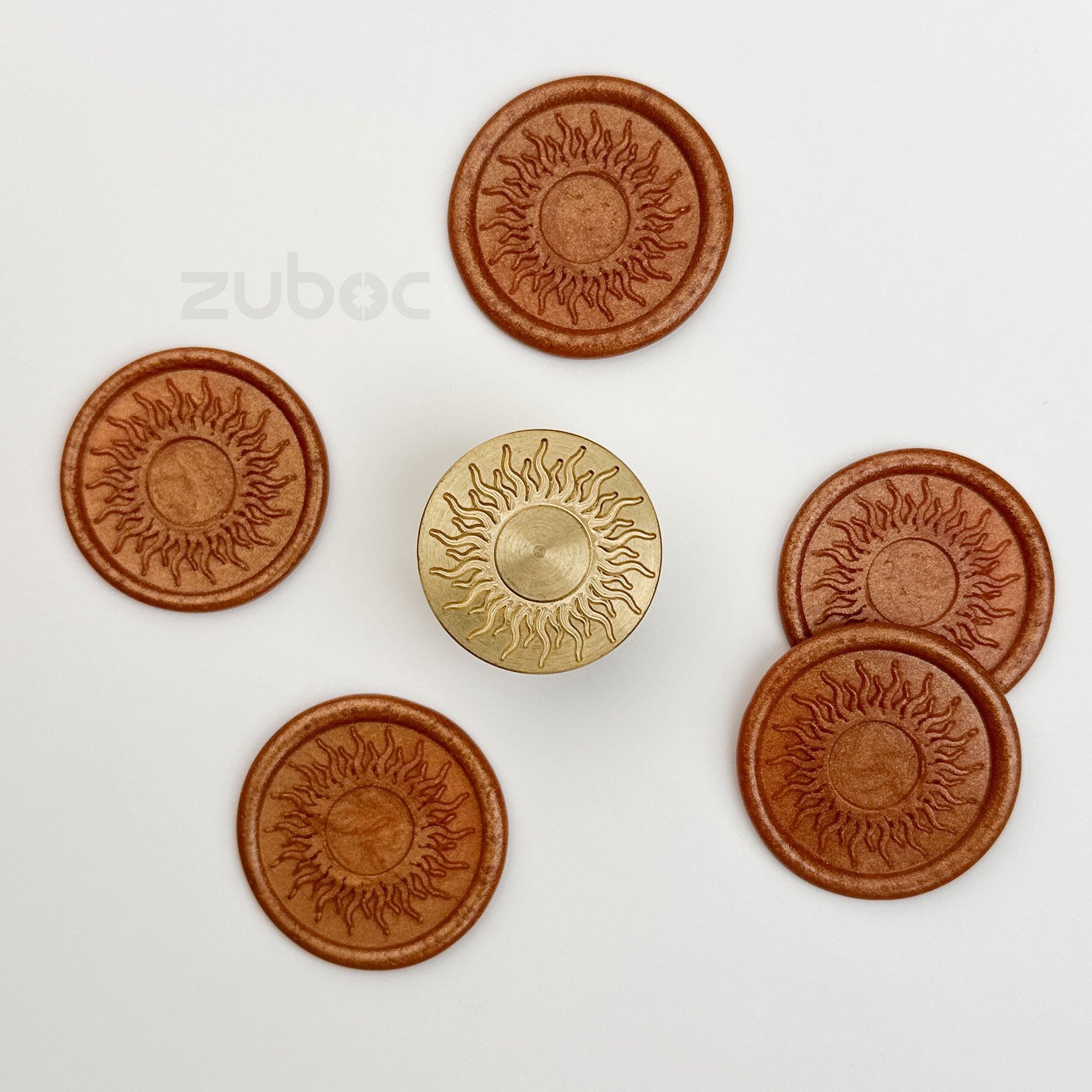 Sun wax stamp with wooden handle for handmade cards