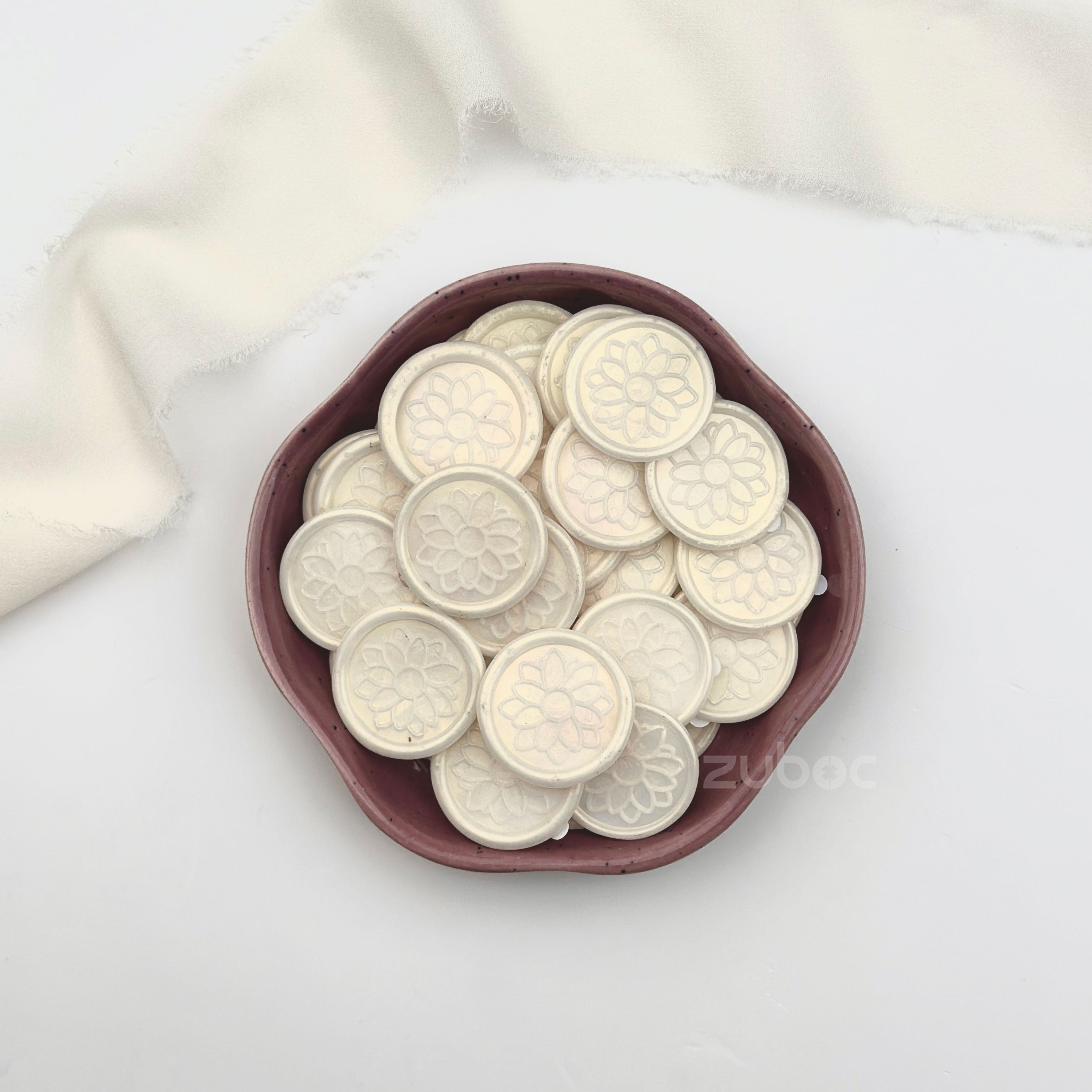 Sunflower Wax Seal -Pearl White ( set of 5)