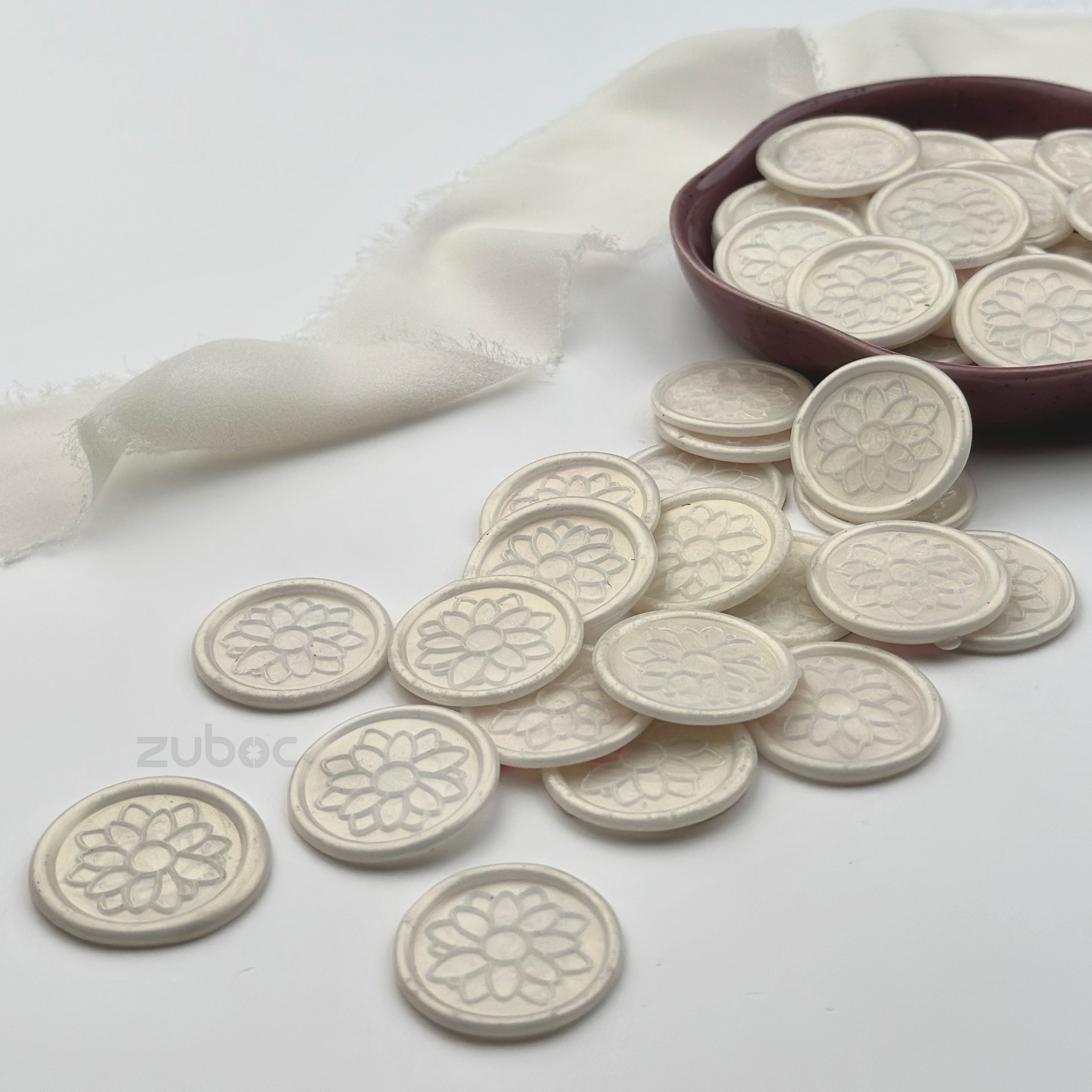 Sunflower Wax Seal -Pearl White ( set of 5)