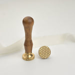 Tile Design Wax Stamp with Wooden Handle