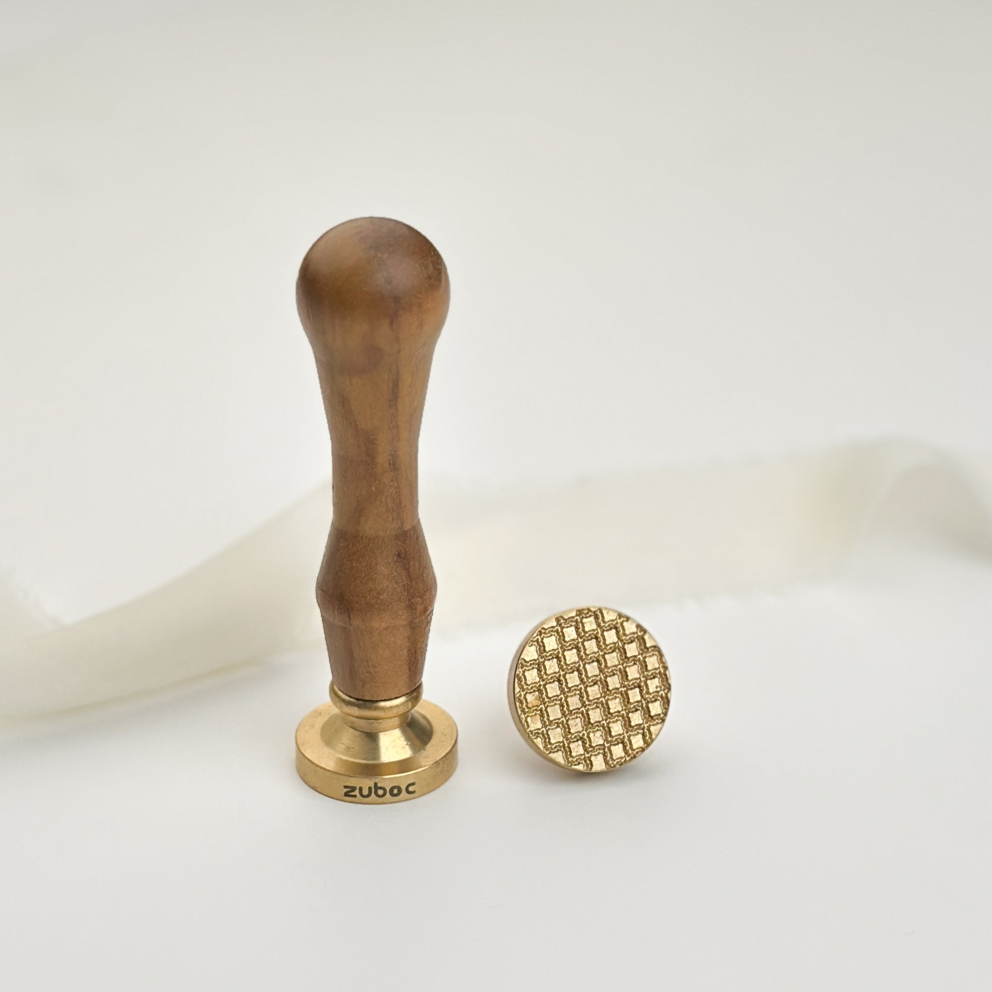 Tile Design Wax Stamp with Wooden Handle