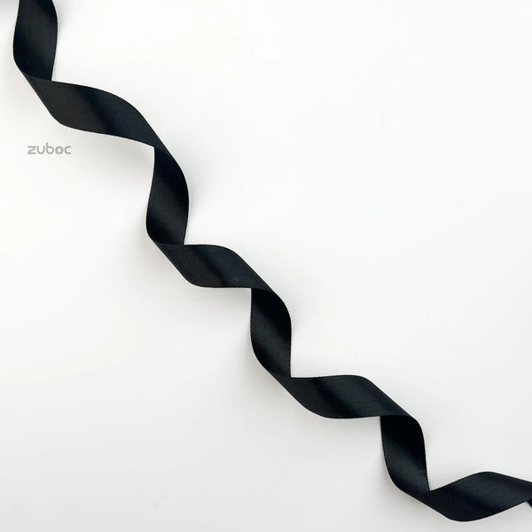 Satin Ribbon Matte Black-25mm (18mtr)