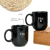 Zuboc Customized His and Hers Classic Mini Ceramic Coffee Mug Set /For Gifting- Black