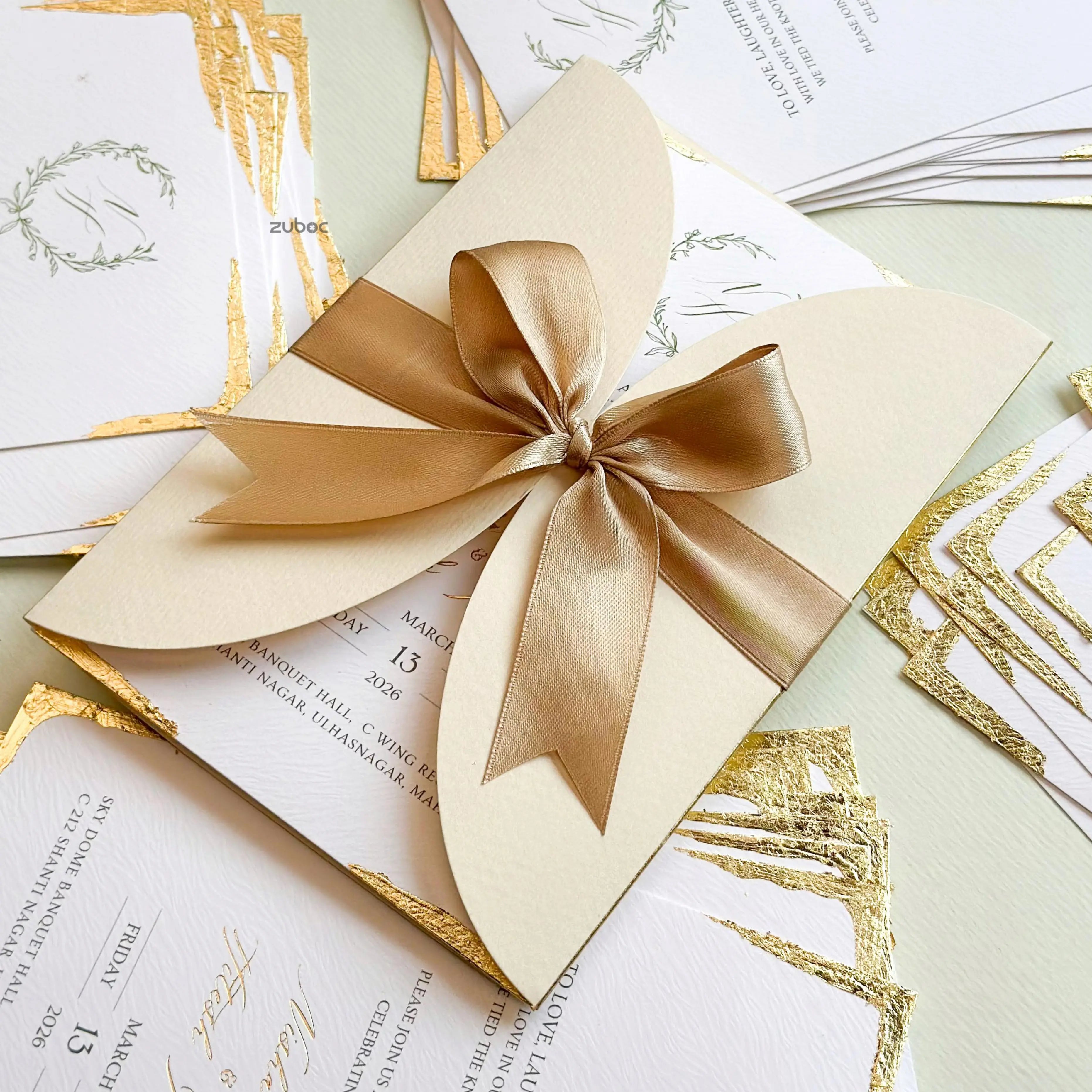 Customized Gold Eterna Wedding Invitation Suites (Set of 50)