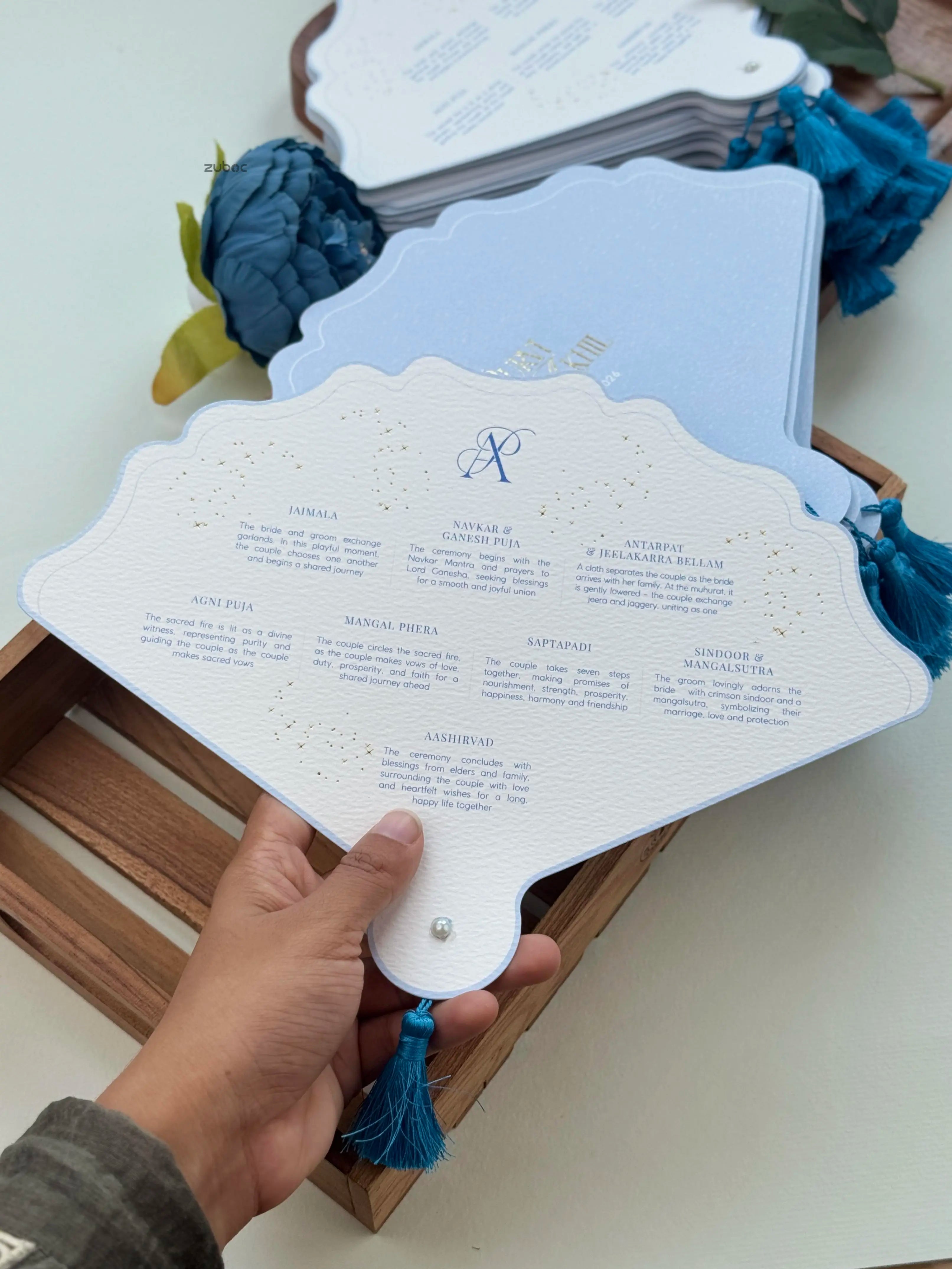 Pastel Blue Ritual fan (75Psc)