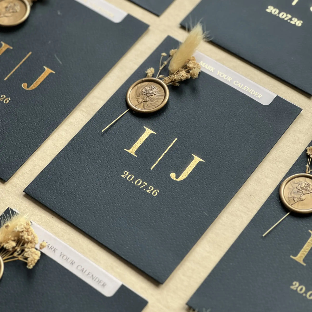 Wedding Invitation Suite – Gold Foil & Butter Film Elegance