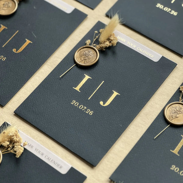 Wedding Invitation Suite – Gold Foil & Butter Film Elegance