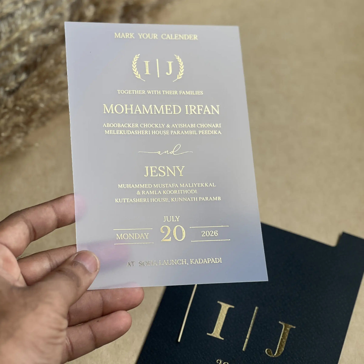 Wedding Invitation Suite – Gold Foil & Butter Film Elegance