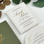 Wedding Invitation Suite – Gold Foil & Custom Wax Seal