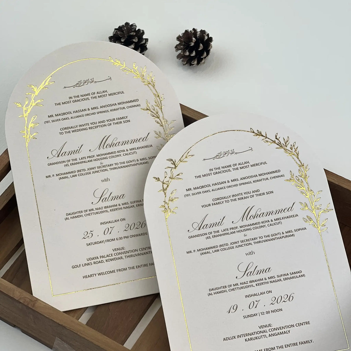 Wedding Invitation Suite – Gold Foil & Custom Wax Seal
