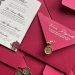 Wedding Invitation Suite – Gold Foil Elegance with Screen Printed Envelope