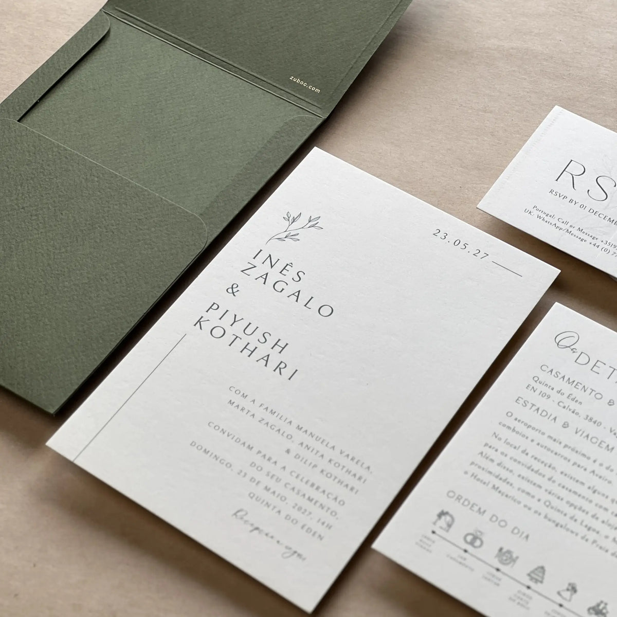Wedding Invitation Suite – Sage Botanical Elegance