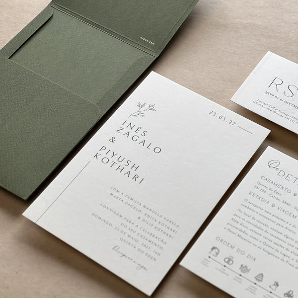Wedding Invitation Suite – Sage Botanical Elegance