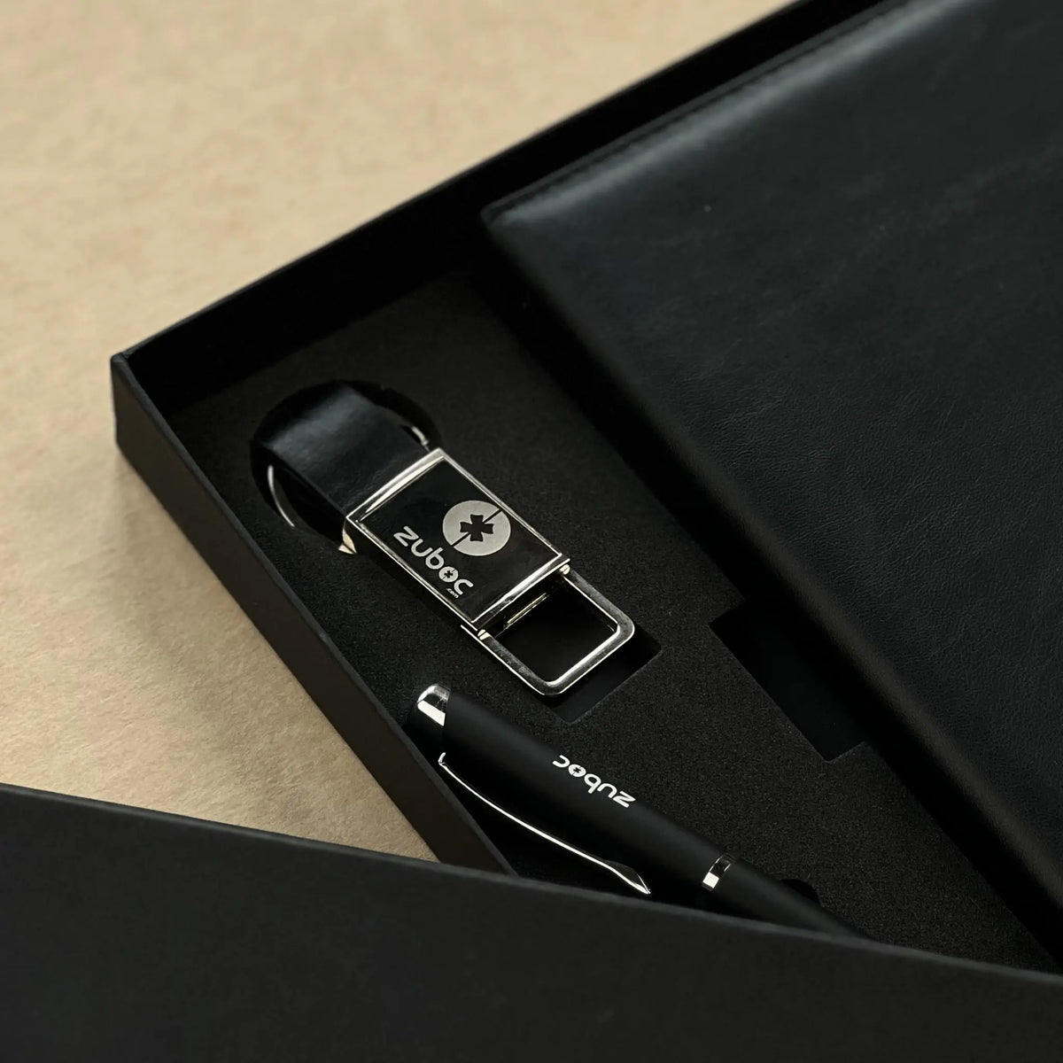 The Welcome Corporate Gift Box/Hamper - Customised Diary, Metal Pen & Keychain Combo
